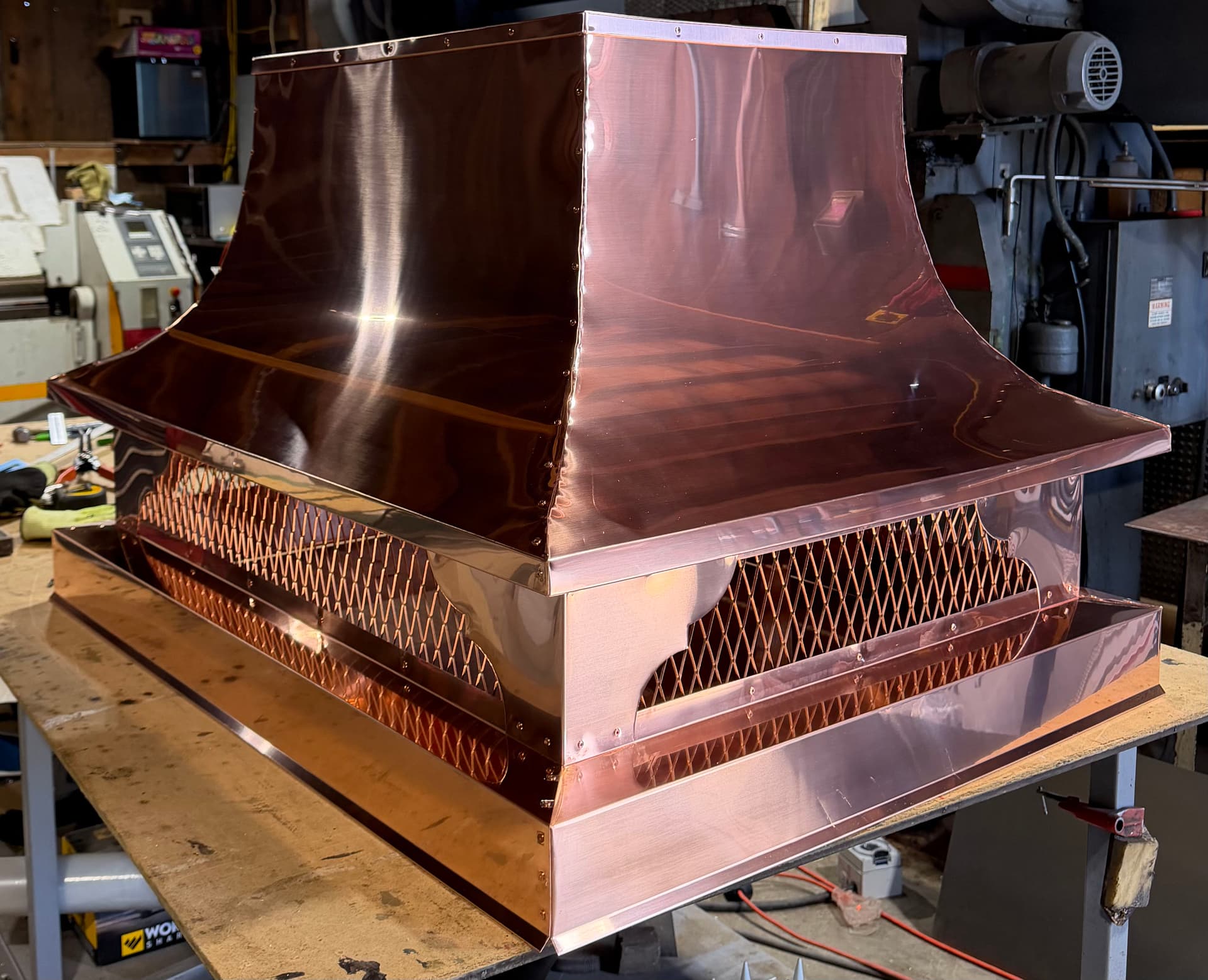 Gallery photos for Custom 20oz Concave Copper Chimney Cap Built From Scratch: Image #2