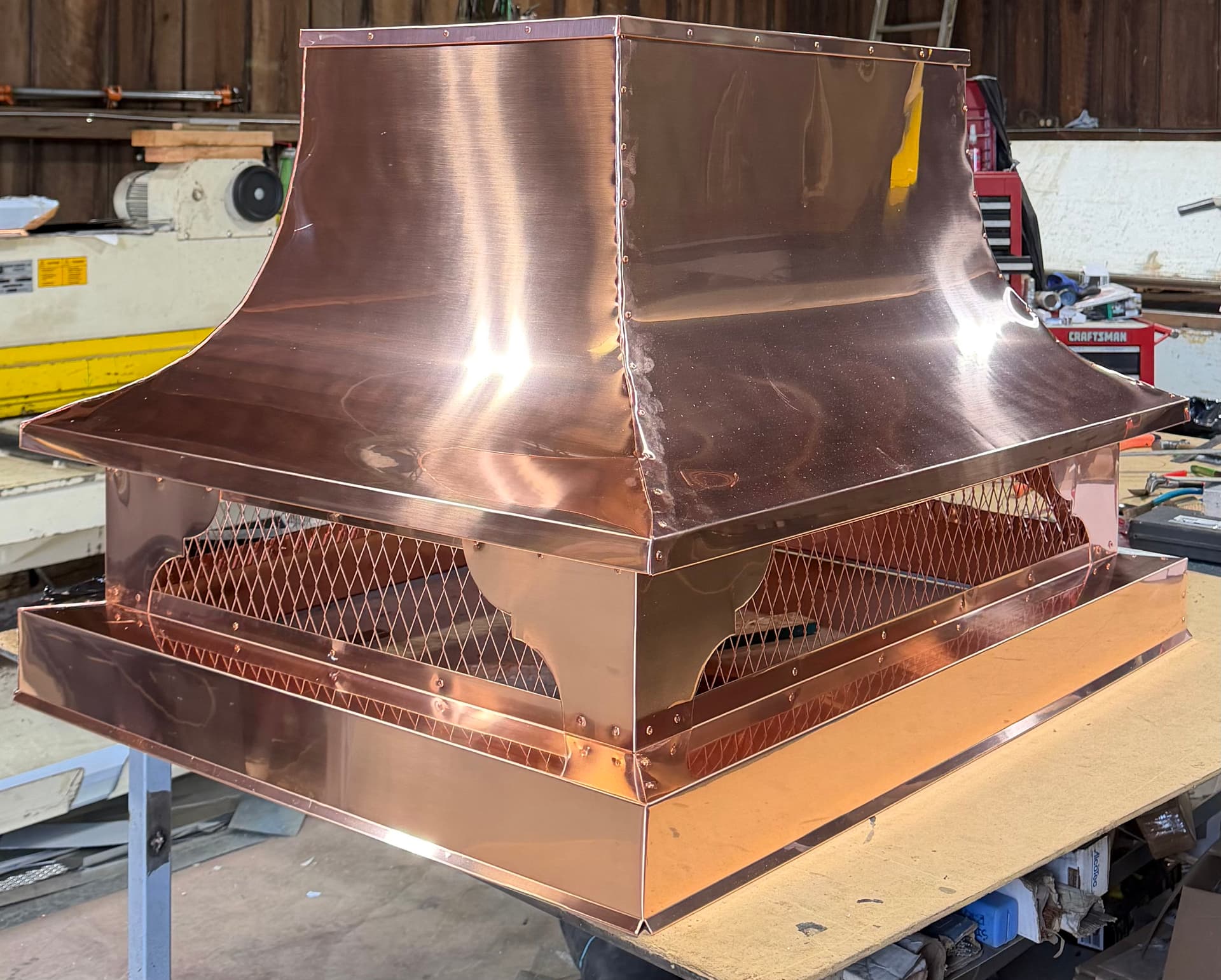 Gallery photos for Custom 20oz Concave Copper Chimney Cap Built From Scratch: Image #1