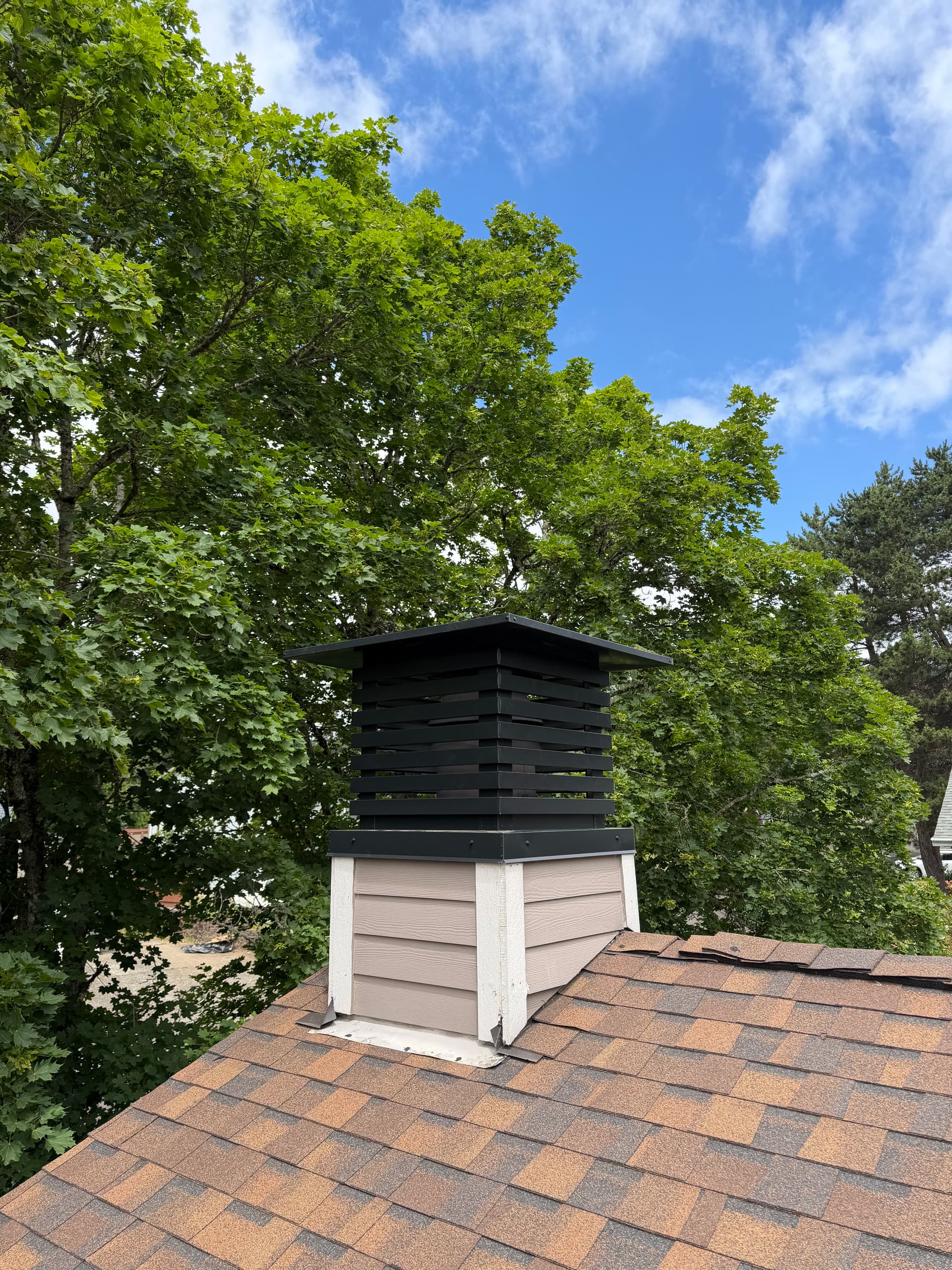 Gallery photos for Custom Modern Chimney Cap Installation in Happy Valley Oregon: Image #3