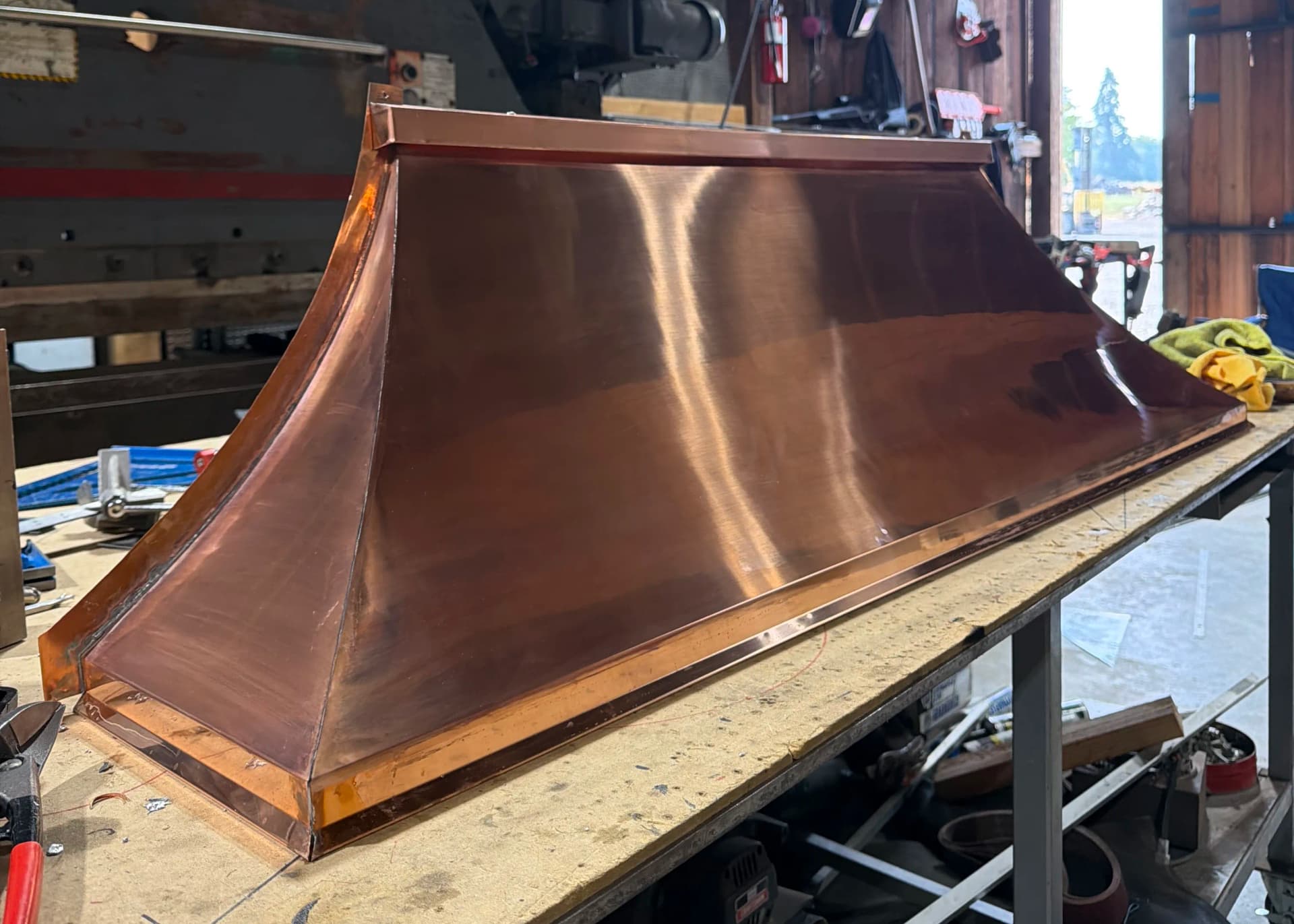 Custom 20oz Copper Awning Fabricated and Installed in Vancouver Washington image