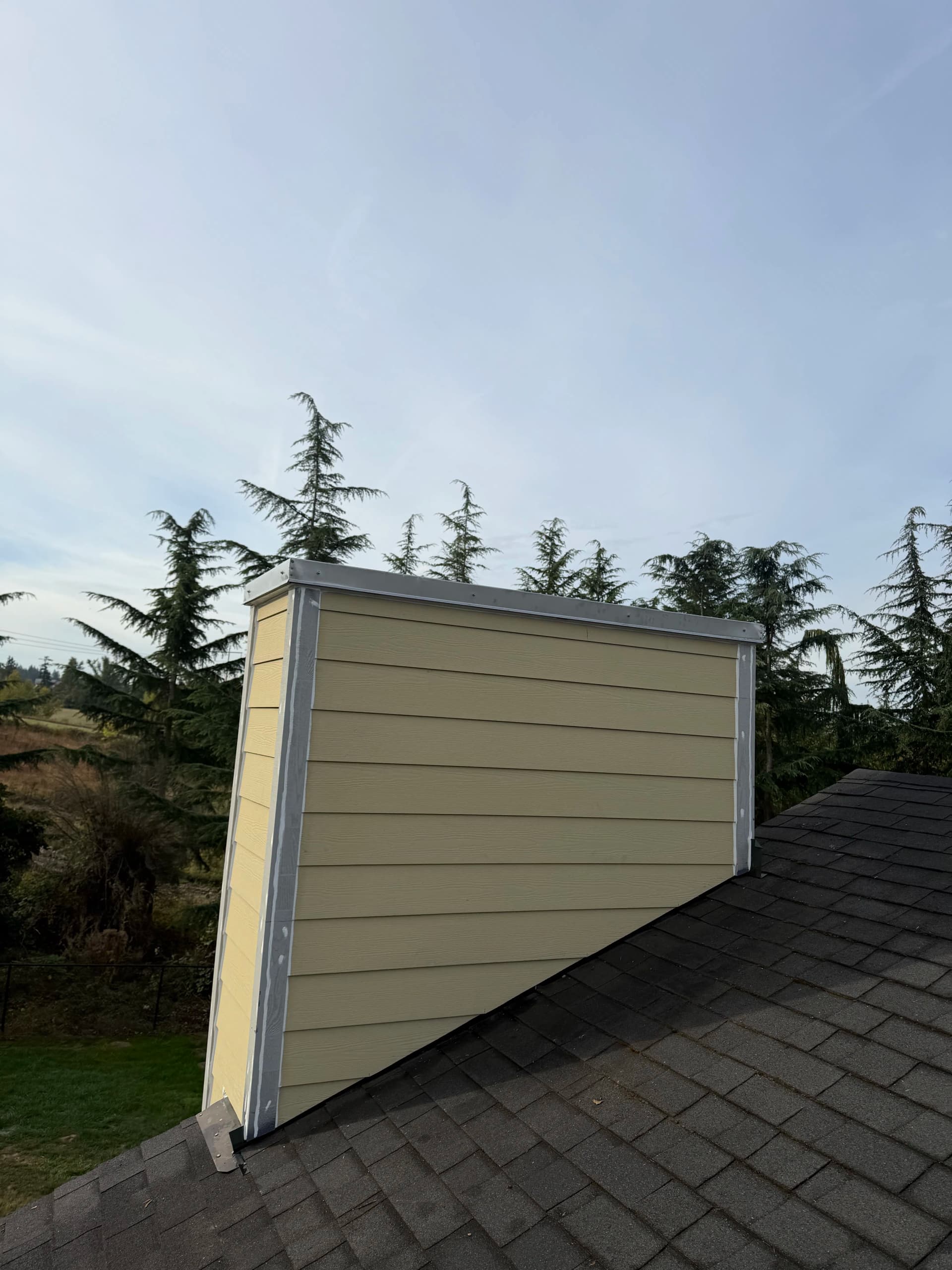 Gallery photos for Custom Stainless Steel Chimney Flat Cap Installation in Canby Oregon: Image #1
