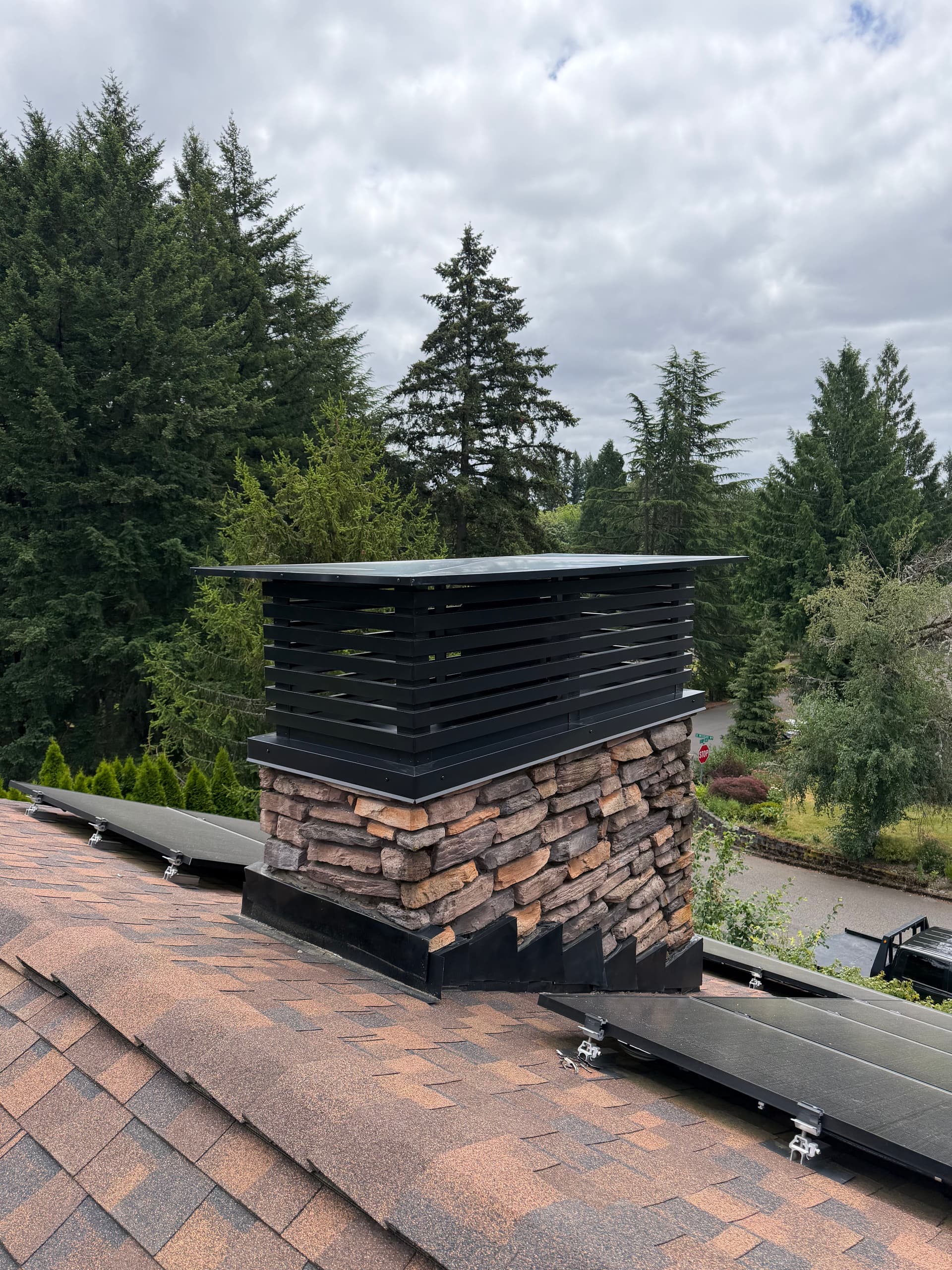 Gallery photos for Custom Modern Chimney Cap Installation in Happy Valley Oregon: Image #2
