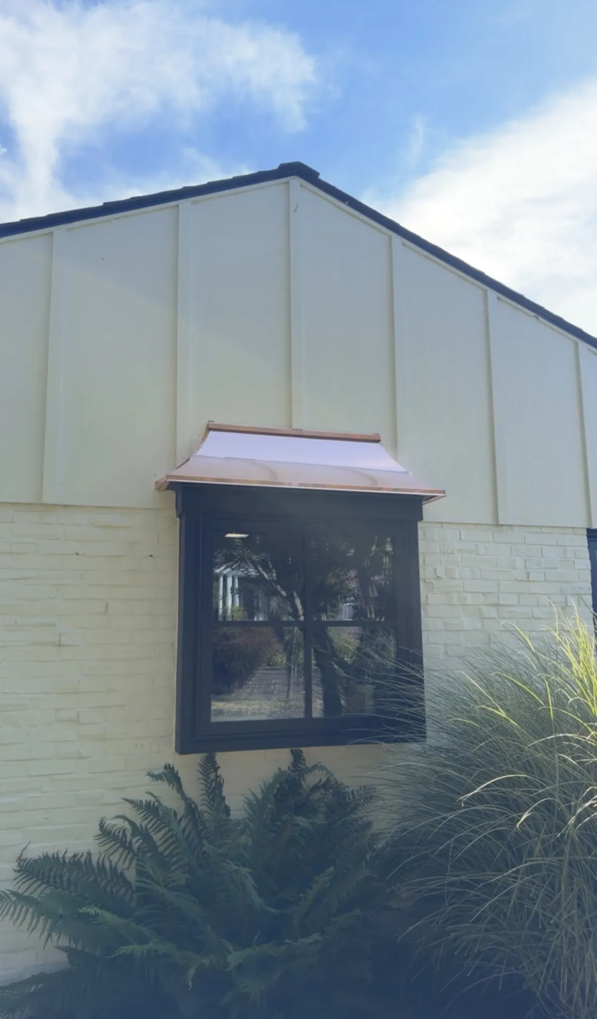 Gallery photos for Custom 20oz Copper Awning Fabricated and Installed in Vancouver Washington: Image #1