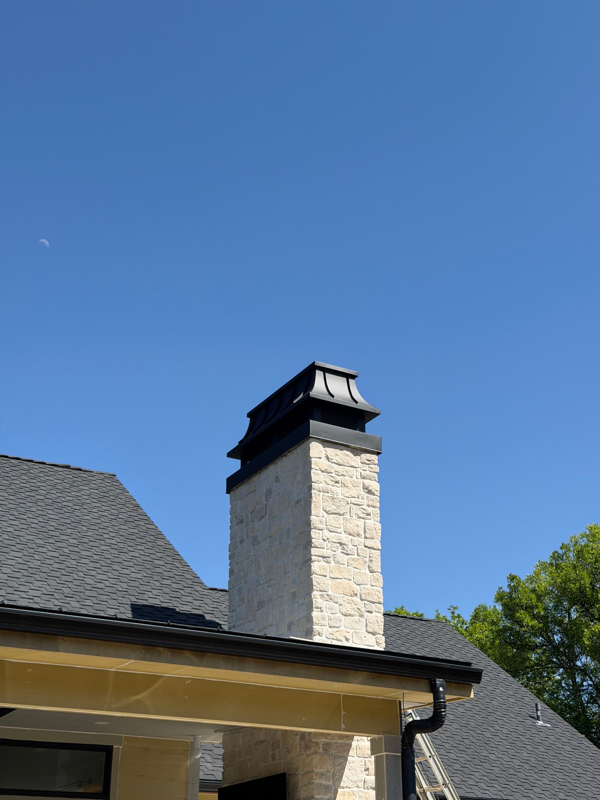 Gallery photos for Custom Concave Chimney Cap Fabricated and Installed in Boring Oregon: Image #1