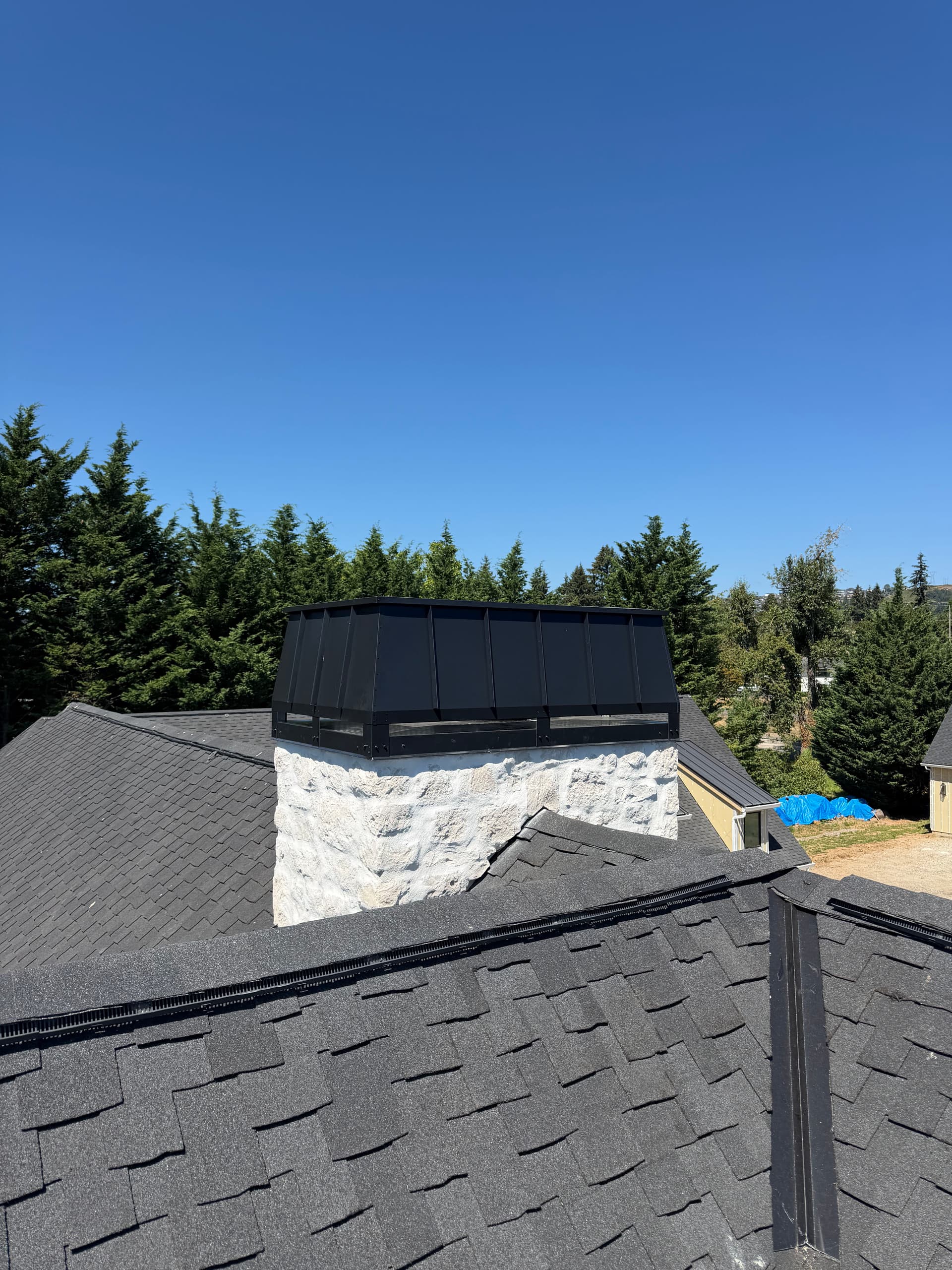 Custom Standing Seam Chimney Cap Fabricated and Installed in Washougal Washington image