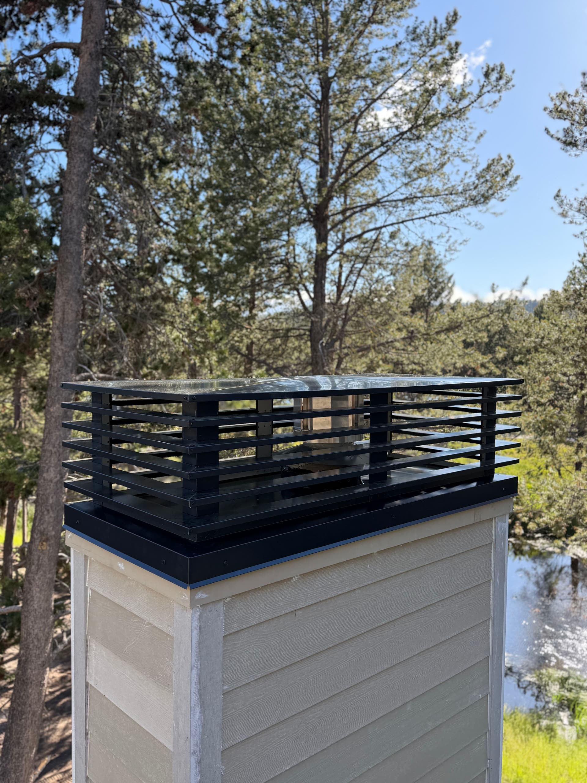 Custom Blade-Style Chimney Cap Installation in Sunriver Oregon image