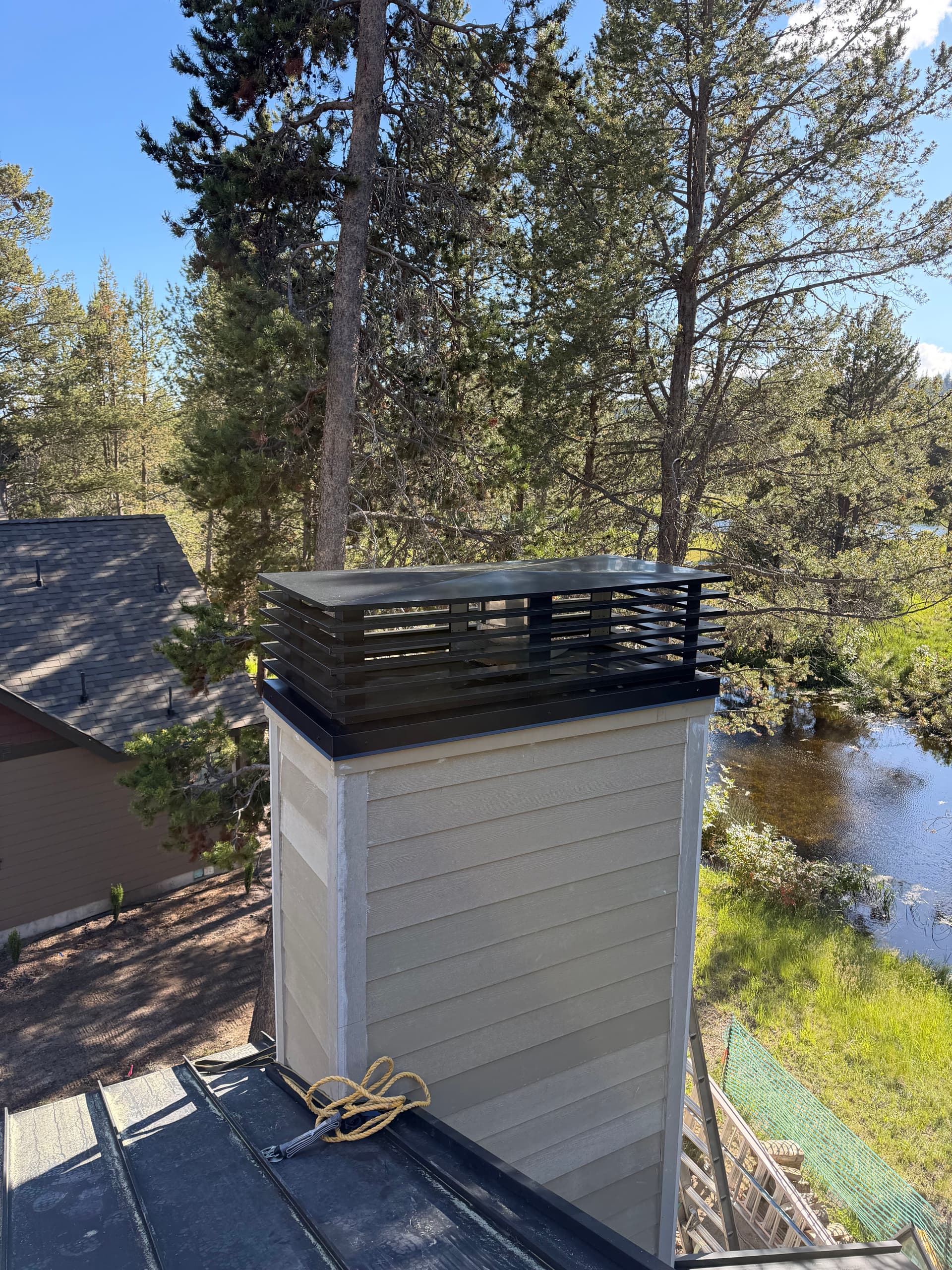 Gallery photos for Custom Blade-Style Chimney Cap Installation in Sunriver Oregon: Image #2