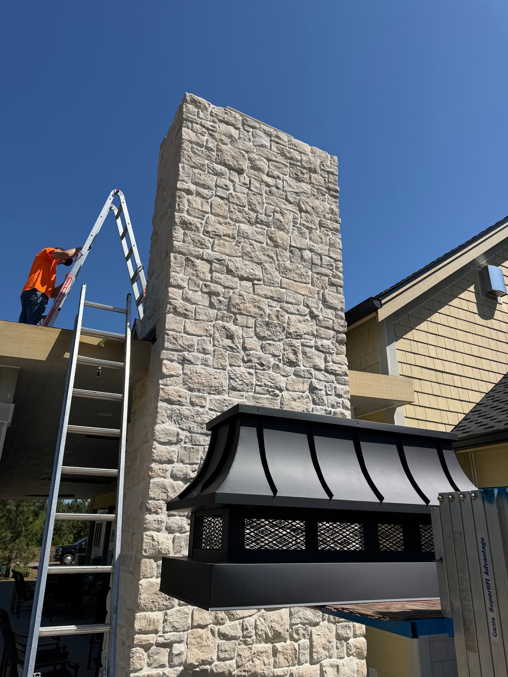 Gallery photos for Custom Concave Chimney Cap Fabricated and Installed in Boring Oregon: Image #3